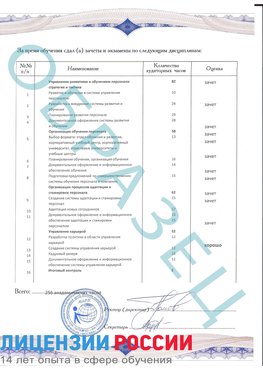 Образец приложение к диплому (страница 2) Нижний Новгород Профессиональная переподготовка сотрудников 