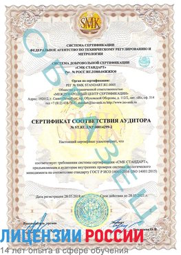 Образец сертификата соответствия аудитора Образец сертификата соответствия аудитора №ST.RU.EXP.00014299-2 Нижний Новгород Сертификат ISO 14001