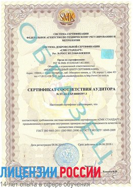 Образец сертификата соответствия аудитора №ST.RU.EXP.00005397-3 Нижний Новгород Сертификат ISO/TS 16949