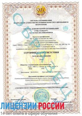 Образец сертификата соответствия Нижний Новгород Сертификат OHSAS 18001