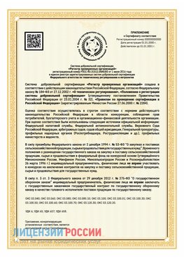 Приложение к сертификату для ИП Нижний Новгород Сертификат СТО 03.080.02033720.1-2020